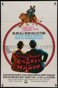 1j365 FURTHER PERILS OF LAUREL & HARDY 1sh 1967 great image of Stan & Ollie riding lion!