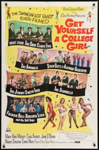 1j372 GET YOURSELF A COLLEGE GIRL 1sh 1964 hip-est happiest rock & roll show, Dave Clark 5 & more!