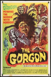 1j393 GORGON 1sh 1965 she had a face only a mummy could love, petrifies the screen w/ horror!