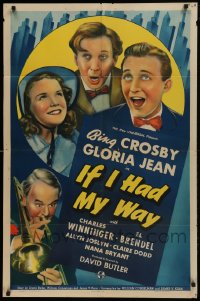 1j456 IF I HAD MY WAY style C 1sh 1940 colorful art of Bing Crosby, Gloria Jean & cast!
