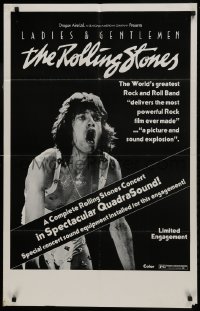 1j510 LADIES & GENTLEMEN THE ROLLING STONES 24x38 1sh 1973 great c/u of rock & roll singer Mick Jagger!