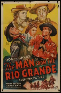 1j567 MAN FROM THE RIO GRANDE 1sh 1943 Don Red Barry, Wally Vernon, Twinkle Watts!