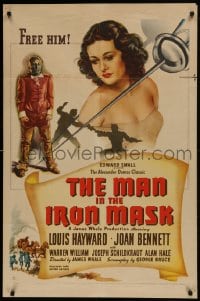 1j568 MAN IN THE IRON MASK 1sh 1939 Louis Hayward, sexy Joan Bennett, directed by James Whale!