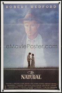 1j601 NATURAL 1sh 1984 Barry Levinson, image of Robert Redford embracing Glenn Close in field!