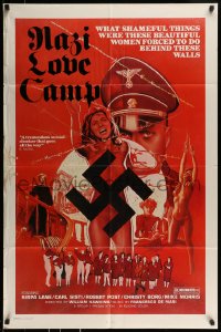 1j603 NAZI LOVE CAMP 1sh 1977 classic bad taste image of tortured girls & swastika!