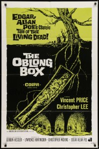 1j626 OBLONG BOX int'l 1sh 1969 Edgar Allan Poe's tale of living dead, cool horror art!
