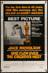 1j637 ONE FLEW OVER THE CUCKOO'S NEST awards 1sh 1975 Nicholson & Sampson, Forman, Best Picture!