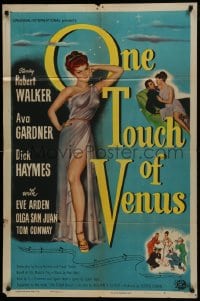 1j639 ONE TOUCH OF VENUS 1sh 1948 sexy Ava Gardner, Robert Walker, great full-length art!