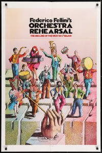 1j643 ORCHESTRA REHEARSAL 1sh 1979 Federico Fellini's Prova d'orchestra, cool Bonhomme art!