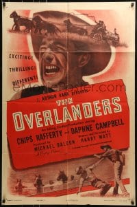 1j651 OVERLANDERS 1sh 1947 Chips Rafferty tries to save his Australian cattle from Japanese!