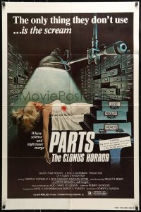 1j657 PARTS: THE CLONUS HORROR 1sh 1978 science & nightmare, art of sexy girl on autopsy table!