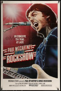 1j660 PAUL MCCARTNEY & WINGS ROCKSHOW 1sh 1980 art of him playing guitar & singing by Kozlowski!
