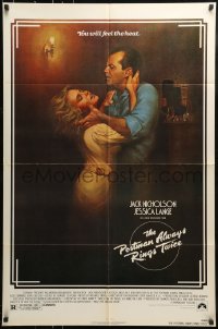 1j673 POSTMAN ALWAYS RINGS TWICE 1sh 1981 art of Jack Nicholson & Jessica Lange by Rudy Obrero!