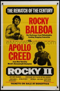 1j721 ROCKY II 1sh 1979 Sylvester Stallone & Carl Weathers, the rematch of the century!