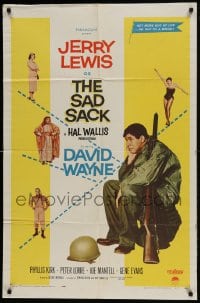 1j740 SAD SACK 1sh 1958 great art of wacky Jerry Lewis in the Foreign Legion with top cast!