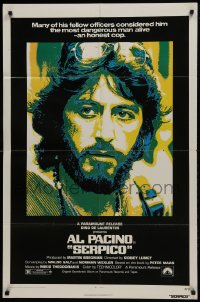 1j762 SERPICO 1sh 1974 great image of undercover cop Al Pacino, Sidney Lumet crime classic!