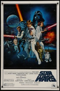 1j826 STAR WARS style C int'l 1sh 1977 George Lucas sci-fi epic, art by Tom William Chantrell!