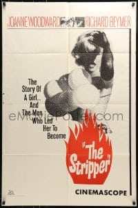 1j849 STRIPPER military 1sh 1963 the story of the men who led sexy Joanne Woodward to be a stripper!