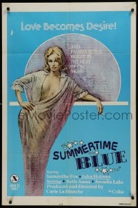 1j854 SUMMERTIME BLUE 1sh 1978 love becomes desire & passion burns bright in the heat of the night!