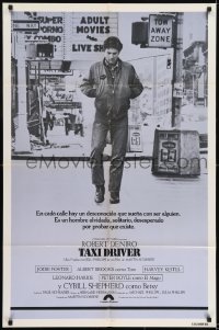 1j884 TAXI DRIVER int'l Spanish language 1sh 1976 classic c/u of Robert De Niro walking, Scorsese!