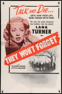 1j894 THEY WON'T FORGET 1sh R1956 glamorous older Lana Turner in her first notable role!