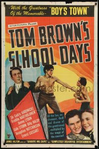 1j904 TOM BROWN'S SCHOOL DAYS 1sh R1945 Cedric Hardwicke, Freddie Bartholomew, Lydon, Halop, Storm!