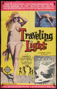 1j915 TRAVELING LIGHT 1sh 1963 super sexy topless Yannick Philouze in erotic water ballet!