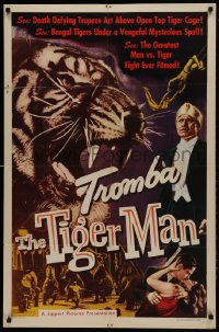 1j916 TROMBA THE TIGER MAN 1sh 1951 German circus, Helmut Weiss, cool tiger and circus images!