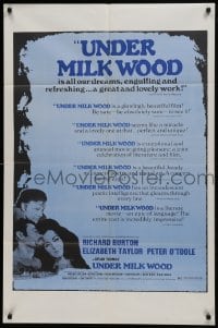 1j925 UNDER MILK WOOD 1sh 1973 Richard Burton, Elizabeth Taylor, O'Toole, from Dylan Thomas play!