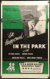 1j938 VILLA BORGHESE 1sh 1957 Vittorio de Sica, sexy Anna-Maria Ferrero, It Happened in the Park!