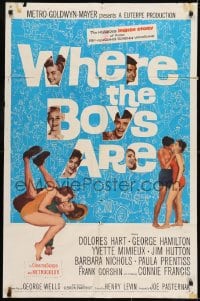 1j966 WHERE THE BOYS ARE 1sh 1961 sexy Connie Francis, Dolores Hart, Yvette Mimieux & Prentiss!