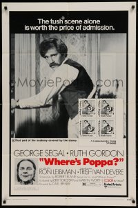 1j967 WHERE'S POPPA 1sh 1970 Carl Reiner directed comedy, George Segal & Ruth Gordon!