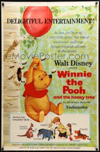 1j980 WINNIE THE POOH & THE HONEY TREE 1sh 1966 Disney, Eeyore, Rabbit & Christopher Robin, rare!