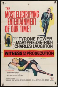 1j982 WITNESS FOR THE PROSECUTION 1sh 1958 Billy Wilder, Tyrone Power, Marlene Dietrich!