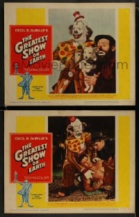 1k899 GREATEST SHOW ON EARTH 2 LCs R1960 Cecil B. DeMille circus classic, Charlton Heston!