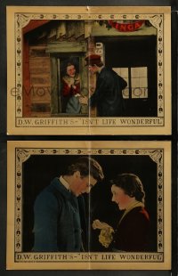 1k913 ISN'T LIFE WONDERFUL 2 LCs 1924 D.W. Griffith, Carol Dempster & Hamilton, post-WWI Germany!