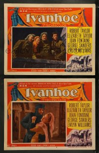 1k915 IVANHOE 2 LCs 1952 pretty Elizabeth Taylor, Robert Taylor & George Sanders!