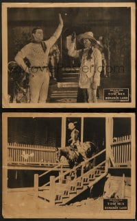 1k952 ROMANCE LAND 2 LCs 1923 Tom Mix says hello to Native American and guy in armor rides horse!