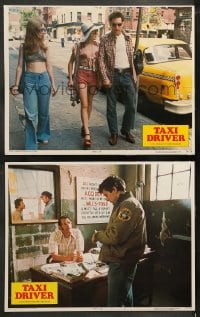 1k972 TAXI DRIVER 2 LCs 1976 images of Robert De Niro & Jodie Foster, Peter Boyle & Joe Spinell!