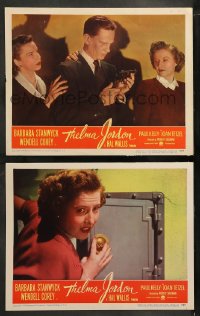 1k978 THELMA JORDON 2 LCs 1950 cool images of gorgeous Barbara Stanwyck & Wendell Corey!