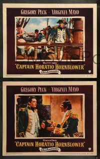 1k600 CAPTAIN HORATIO HORNBLOWER 4 LCs 1951 sailor Gregory Peck & pretty Virginia Mayo!