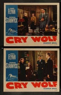 1k703 CRY WOLF 3 LCs 1947 Errol Flynn, Barbara Stanwyck, Geraldine Brooks, Jerome Cowan