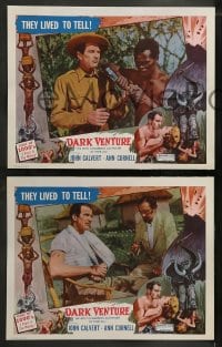 1k390 DARK VENTURE 7 LCs 1956 torn between love and riches, plunging into the heart of Africa!