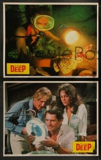1k713 DEEP 3 LCs 1977 Jacqueline Bisset & Nick Nolte with find treasure in the ocean, Shaw, Yates!