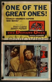 1k097 DEFIANT ONES 8 LCs 1958 escaped cons Tony Curtis & Sidney Poitier chained together on the run!