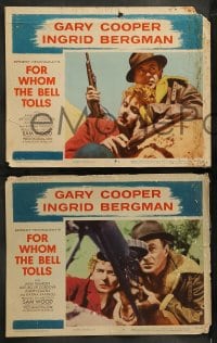 1k128 FOR WHOM THE BELL TOLLS 8 LCs R1957 Gary Cooper & Ingrid Bergman, Ernest Hemingway!