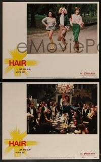 1k151 HAIR 8 LCs 1979 Milos Forman, Treat Williams, musical, let the sun shine in!