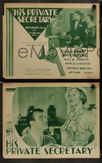 1k161 HIS PRIVATE SECRETARY 8 LCs 1933 great images of young John Wayne and gorgeous Evalyn Knapp!