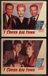 1k169 I COVER BIG TOWN 8 LCs 1947 mystery from radio, Philip Reed & sexy Hillary Brooke!