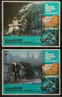 1k184 LAND THAT TIME FORGOT 8 LCs 1975 Edgar Rice Burroughs, Akimoto dinosaur border art!